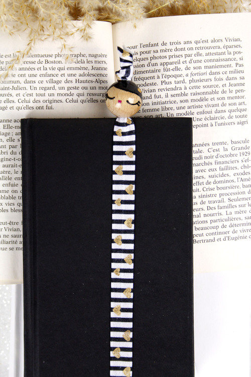 (image pour) Marque Page Marinière Coeur doré